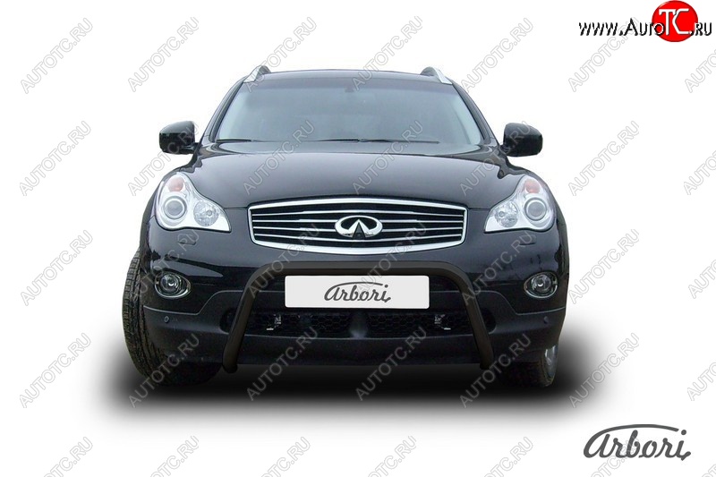 15 659 р. Защита переднего бампера Arbori (низкая, черная, 1 труба d57 mm). INFINITI EX35 J50 (2007-2013)  с доставкой в г. Пермь