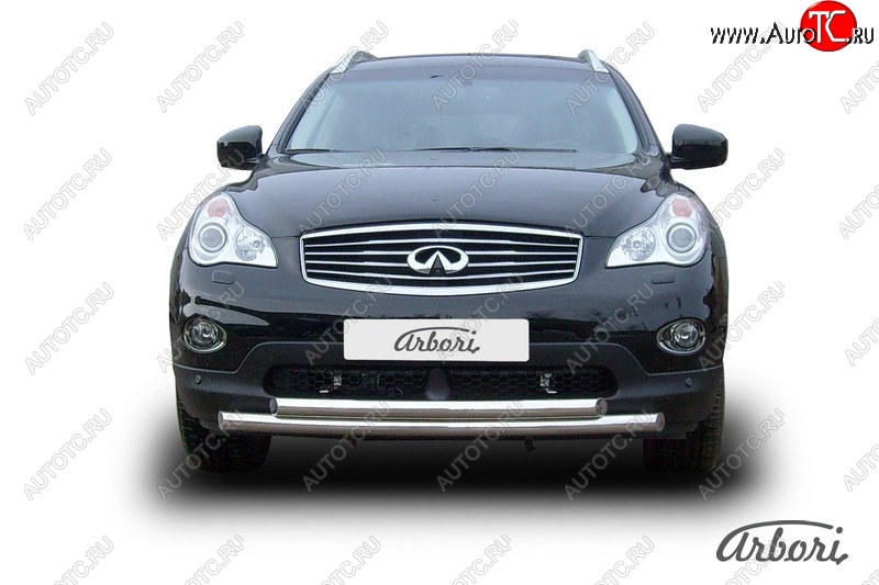 15 749 р. Защита переднего бампера Arbori (нержавейка, 2 трубы d57 и 57 mm) INFINITI EX35 J50 (2007-2013)  с доставкой в г. Пермь