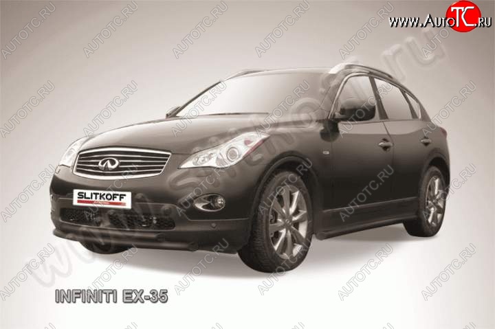 11 299 р. Защита переднего бампера из труб d57 Slitkoff (двойная) INFINITI EX35 J50 (2007-2013) (Цвет: серебристый)  с доставкой в г. Пермь