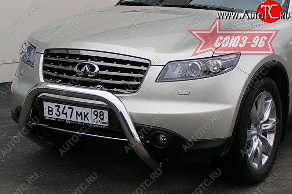 25 019 р. Защита переднего бампера (Европа) Souz-96 (d76) INFINITI EX35 J50 (2007-2013)  с доставкой в г. Пермь