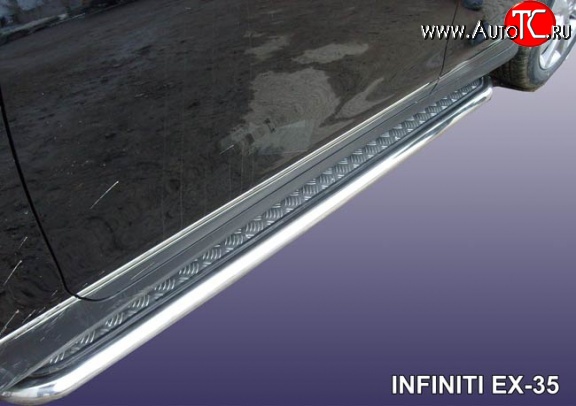 22 899 р. Широкая защита порогов Slitkoff INFINITI EX35 J50 (2007-2013)  с доставкой в г. Пермь