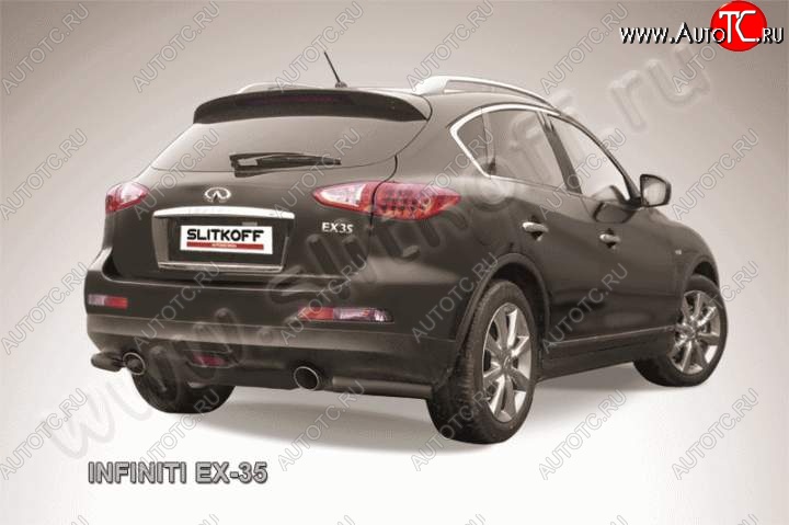 6 399 р. Защита заднего бампера из уголков d57 Slitkoff INFINITI EX35 J50 (2007-2013) (Цвет: серебристый)  с доставкой в г. Пермь
