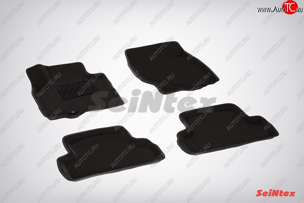 5 899 р. Износостойкие коврики в салон SeiNtex Premium 3D 4 шт. (ворсовые, черные) INFINITI EX35 J50 (2007-2013)  с доставкой в г. Пермь