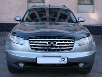 3 299 р. Дефлектор капота SIM INFINITI FX35 S50 рестайлинг (2006-2008)  с доставкой в г. Пермь. Увеличить фотографию 2