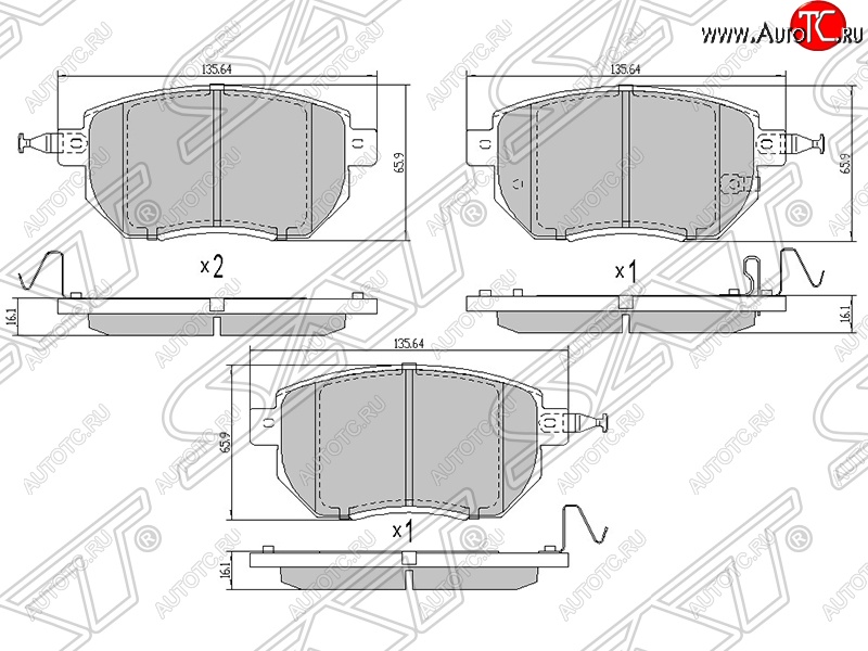 1 339 р. Колодки тормозные SAT (передние) INFINITI FX35 S50 дорестайлинг (2002-2005)  с доставкой в г. Пермь