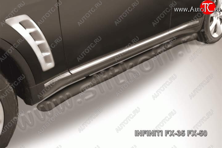 16 499 р. Защита порогов из трубы d57 Slitkoff INFINITI FX35 S51 дорестайлинг (2008-2011) (Цвет: серебристый)  с доставкой в г. Пермь
