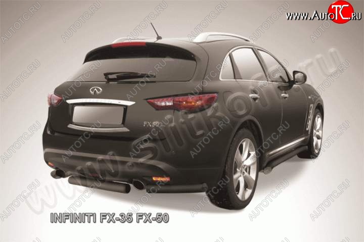 6 399 р. Защита заднего бампера из трубы d57 Slitkoff (короткая)  INFINITI FX35  S51 - FX50  S51 (Цвет: серебристый)  с доставкой в г. Пермь