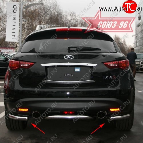 10 664 р. Защита заднего бампера Souz-96 (d60) INFINITI FX35 S51 дорестайлинг (2008-2011)  с доставкой в г. Пермь