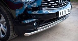 18 949 р. Защита переднего бампера (2 трубыØ63 и 42 мм, нержавейка) SLITKOFF INFINITI QX70 S51 (2013-2020)  с доставкой в г. Пермь. Увеличить фотографию 2