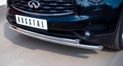 20 999 р. Защита переднего бампера (2 трубыØ63 мм, нержавейка) SLITKOFF INFINITI QX70 S51 (2013-2020)  с доставкой в г. Пермь. Увеличить фотографию 2