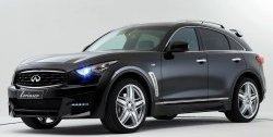 12 799 р. Пороги накладки Lorinser INFINITI FX50 S51 рестайлинг (2012-2014) (Неокрашенные)  с доставкой в г. Пермь. Увеличить фотографию 2
