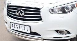 17 849 р. Защита переднего бампера (2 трубыØ63 и 42 мм, нержавейка) SLITKOFF INFINITI JX35 (2012-2014)  с доставкой в г. Пермь. Увеличить фотографию 2