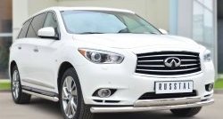 12 999 р. Защита переднего бампера (2 трубыØ75х42 и 63 мм, нержавейка) Russtal INFINITI JX35 (2012-2014)  с доставкой в г. Пермь. Увеличить фотографию 3