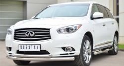 20 399 р. Защита переднего бампера (2 трубыØ76 и 63 мм, нержавейка) SLITKOFF INFINITI JX35 (2012-2014)  с доставкой в г. Пермь. Увеличить фотографию 3