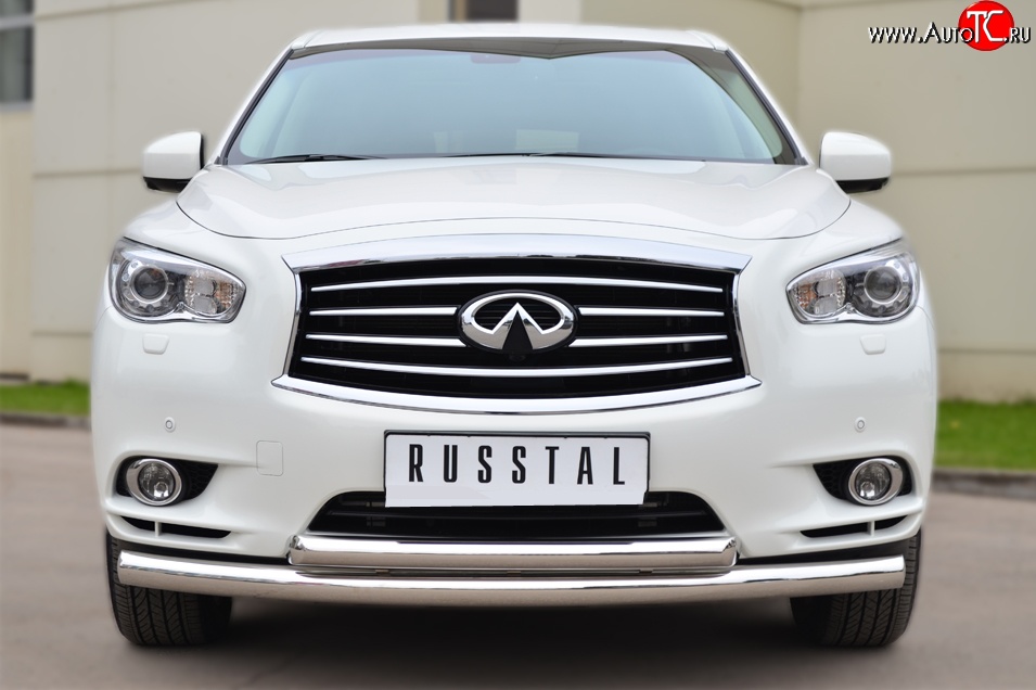 20 399 р. Защита переднего бампера (2 трубыØ76 и 63 мм, нержавейка) SLITKOFF INFINITI JX35 (2012-2014)  с доставкой в г. Пермь