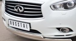 16 849 р. Защита переднего бампера (2 трубыØ75х42 мм, нержавейка) Russtal INFINITI JX35 (2012-2014)  с доставкой в г. Пермь. Увеличить фотографию 2