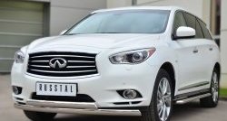 16 849 р. Защита переднего бампера (2 трубыØ75х42 мм, нержавейка) Russtal INFINITI JX35 (2012-2014)  с доставкой в г. Пермь. Увеличить фотографию 4