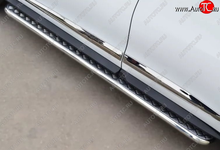24 649 р. Широкая защита порогов с трубой диаметром 42 мм (гибрид) SLITKOFF INFINITI JX35 (2012-2014)  с доставкой в г. Пермь