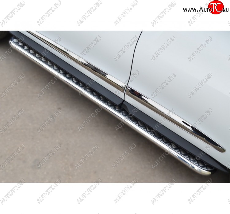 35 549 р. Широкая защита порогов с трубой диаметром 42 мм SLITKOFF v3 INFINITI JX35 (2012-2014)  с доставкой в г. Пермь
