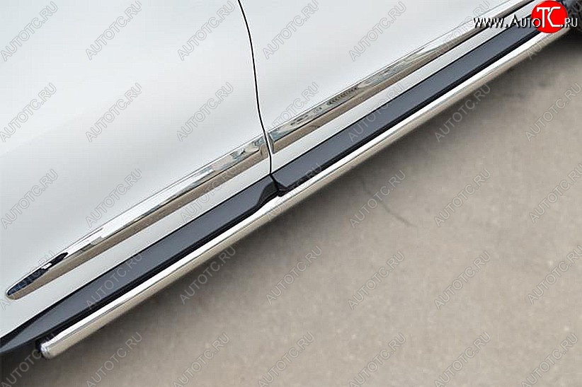19 999 р. Защита порогов из круглой трубы диаметром 63 мм SLITKOFF v3 INFINITI JX35 (2012-2014)  с доставкой в г. Пермь
