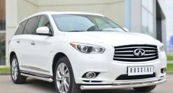 70 999 р. Защита порогов из круглой трубы диаметром 63 мм Russtal INFINITI JX35 (2012-2014) (Защита порогов с со скосами на торцах (вариант 1))  с доставкой в г. Пермь. Увеличить фотографию 2