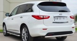 14 999 р. Одинарная защита заднего бампера из трубы диаметром 63 мм SLITKOFF  INFINITI JX35 (2012-2014)  с доставкой в г. Пермь. Увеличить фотографию 4