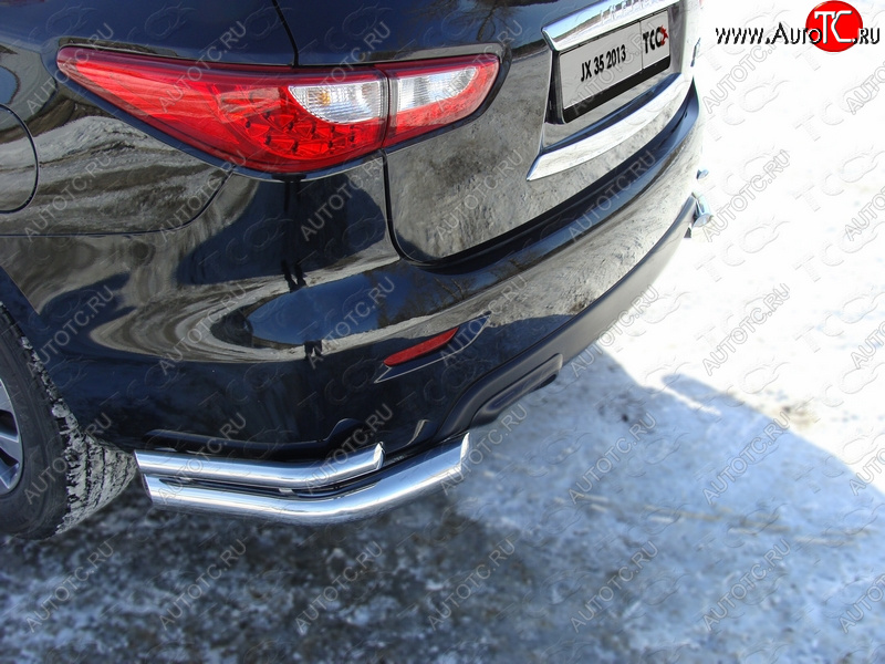 26 499 р. Защита заднего бампера (уголки двойные) ТСС 76,1/42,4 мм  INFINITI JX35 (2012-2014)  с доставкой в г. Пермь