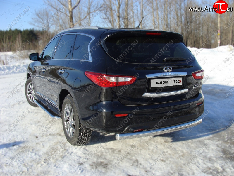 23 899 р. Защита заднего бампера (овальная) ТСС 75х42 мм  INFINITI JX35 (2012-2014)  с доставкой в г. Пермь