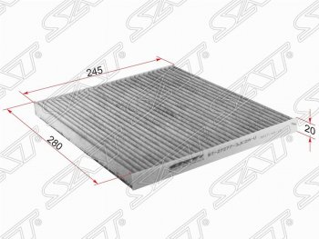 Фильтр салонный SAT (угольный, 280х245х20 mm) INFINITI JX35 (2012-2014), Nissan Altima  седан (2012-2015), Nissan Murano  3 Z52 (2015-2025), Nissan Pathfinder  R52 (2012-2017), Nissan Teana  3 L33 (2014-2020)