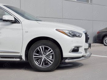 20 649 р. Защита переднего бампера (2 трубыØ63 и 42 мм, нержавейка) SLITKOFF INFINITI QX60 L50 рестайлинг (2016-2021)  с доставкой в г. Пермь. Увеличить фотографию 3