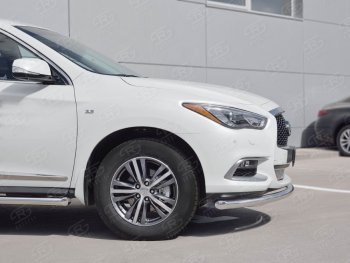 17 649 р. Защита заднего бампера (Ø63 мм, нержавейка) SLITKOFF INFINITI QX60 L50 рестайлинг (2016-2021)  с доставкой в г. Пермь. Увеличить фотографию 3