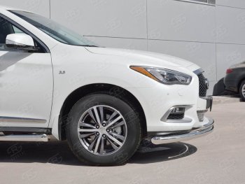 17 999 р. Защита переднего бампера (2 трубыØ63 и 75х42 мм, нержавейка) Russtal INFINITI QX60 L50 рестайлинг (2016-2021)  с доставкой в г. Пермь. Увеличить фотографию 4
