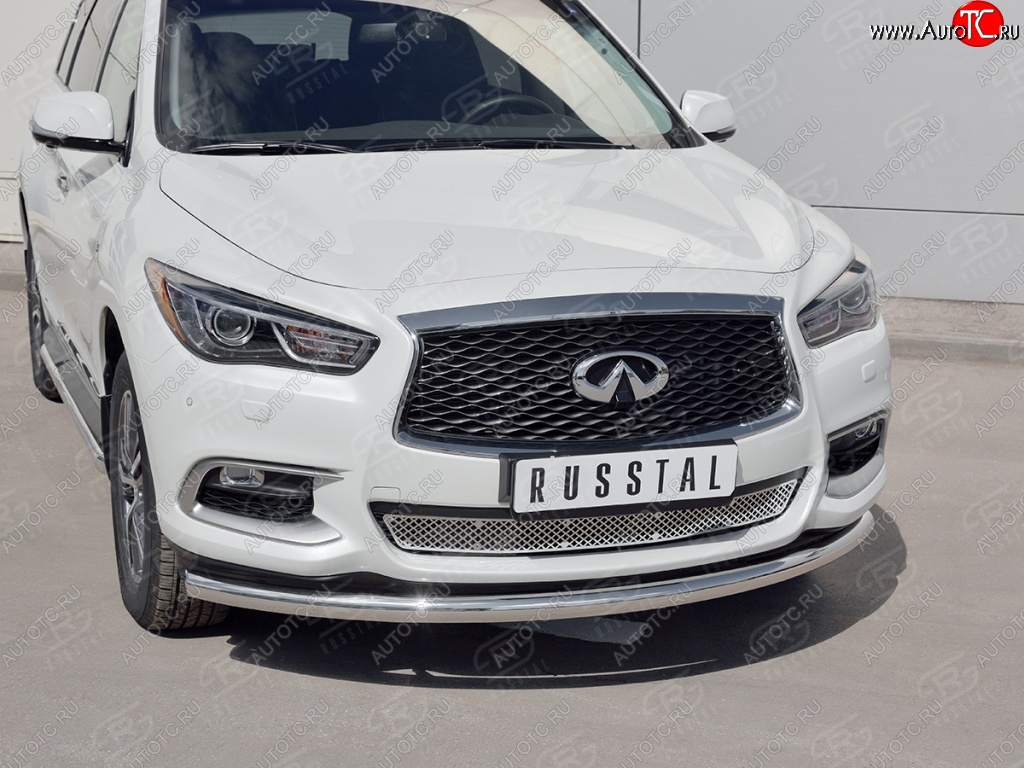 17 649 р. Защита заднего бампера (Ø63 мм, нержавейка) SLITKOFF INFINITI QX60 L50 рестайлинг (2016-2021)  с доставкой в г. Пермь
