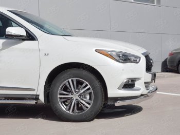 17 999 р. Защита переднего бампера (2 трубыØ75х42 мм, нержавейка) Russtal INFINITI QX60 L50 рестайлинг (2016-2021)  с доставкой в г. Пермь. Увеличить фотографию 3