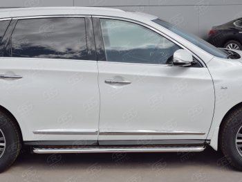 24 649 р. Широкая защита порогов с трубой диаметром 42 мм SLITKOFF v1 INFINITI QX60 L50 рестайлинг (2016-2021)  с доставкой в г. Пермь. Увеличить фотографию 2
