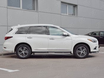 24 649 р. Широкая защита порогов с трубой диаметром 42 мм SLITKOFF v1 INFINITI QX60 L50 рестайлинг (2016-2021)  с доставкой в г. Пермь. Увеличить фотографию 3