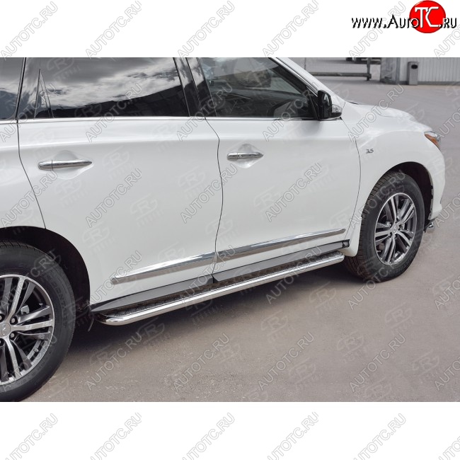 24 649 р. Широкая защита порогов с трубой диаметром 42 мм SLITKOFF v1 INFINITI QX60 L50 рестайлинг (2016-2021)  с доставкой в г. Пермь