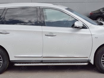 22 999 р. Широкая защита порогов с трубой диаметром 42 мм SLITKOFF v2 INFINITI QX60 L50 рестайлинг (2016-2021)  с доставкой в г. Пермь. Увеличить фотографию 2