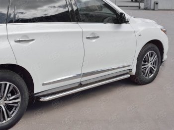 22 999 р. Широкая защита порогов с трубой диаметром 42 мм SLITKOFF v2 INFINITI QX60 L50 рестайлинг (2016-2021)  с доставкой в г. Пермь. Увеличить фотографию 3