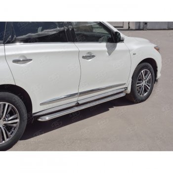 35 549 р. Широкая защита порогов с трубой диаметром 42 мм SLITKOFF v3 INFINITI QX60 L50 рестайлинг (2016-2021)  с доставкой в г. Пермь. Увеличить фотографию 2