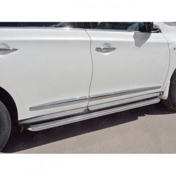 35 549 р. Широкая защита порогов с трубой диаметром 42 мм SLITKOFF v3 INFINITI QX60 L50 рестайлинг (2016-2021)  с доставкой в г. Пермь. Увеличить фотографию 3