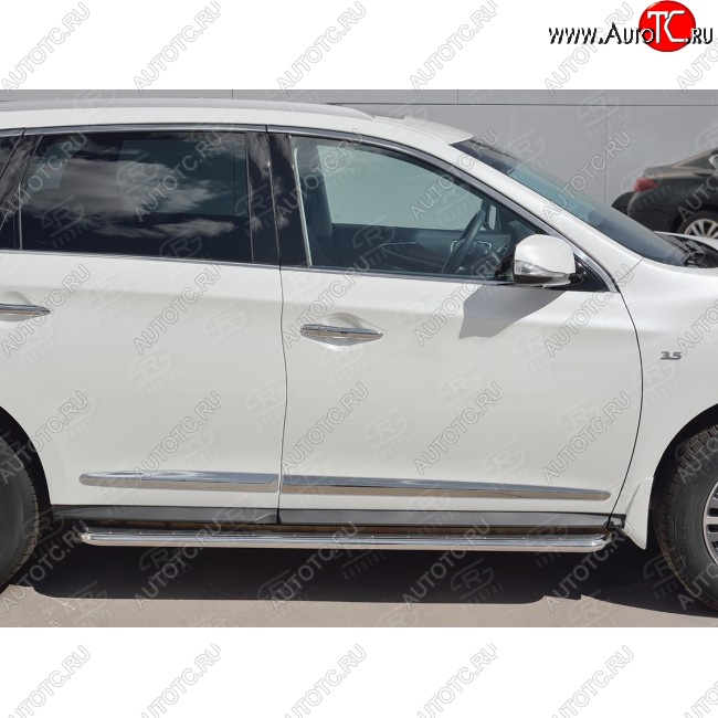 35 549 р. Широкая защита порогов с трубой диаметром 42 мм SLITKOFF v3 INFINITI QX60 L50 рестайлинг (2016-2021)  с доставкой в г. Пермь