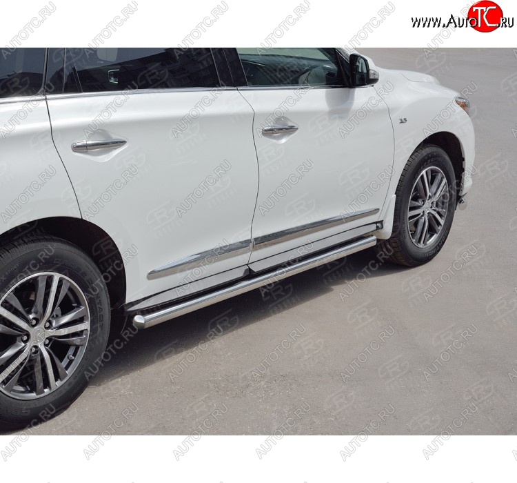 19 999 р. IЗащита порогов (Ø63 мм) SLITKOFF  INFINITI QX60  L50 (2016-2021) рестайлинг (Вариант 3 (круглые торцы под 90°))  с доставкой в г. Пермь