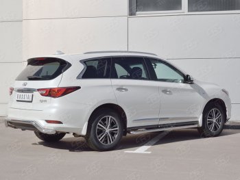 18 699 р. Защита заднего бампера (Ø63 мм волна, нержавейка) SLITKOFF  INFINITI QX60  L50 (2016-2021) рестайлинг  с доставкой в г. Пермь. Увеличить фотографию 2