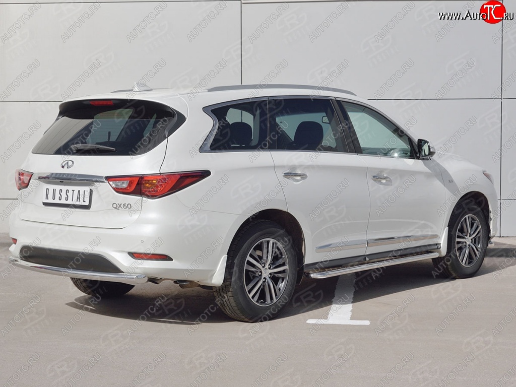 17 649 р. Одинарная защита заднего бампера из трубы d63 мм SLITKOFF INFINITI QX60 L50 рестайлинг (2016-2021)  с доставкой в г. Пермь