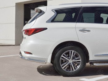 22 949 р. Защита заднего бампера (Ø63 мм с надписью, нержавейка) SLITKOFF  INFINITI QX60  L50 (2016-2021) рестайлинг  с доставкой в г. Пермь. Увеличить фотографию 2