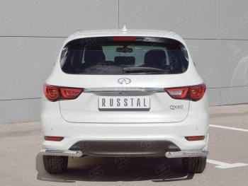 14 999 р. Защита заднего бампера (Ø63 мм уголки, нержавейка) SLITKOFF  INFINITI QX60  L50 (2016-2021) рестайлинг  с доставкой в г. Пермь. Увеличить фотографию 2
