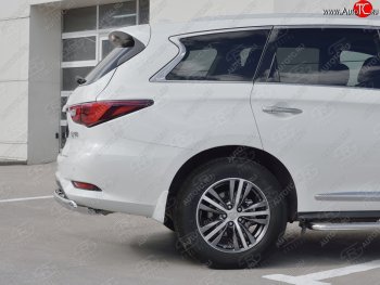 13 999 р. Защита заднего бампера (Ø75x42 мм, нержавейка) Russtal INFINITI QX60 L50 рестайлинг (2016-2021)  с доставкой в г. Пермь. Увеличить фотографию 2