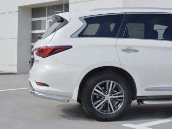 15 449 р. Защита заднего бампера (Ø76 мм уголки, нержавейка) SLITKOFF  INFINITI QX60  L50 (2016-2021) рестайлинг  с доставкой в г. Пермь. Увеличить фотографию 2