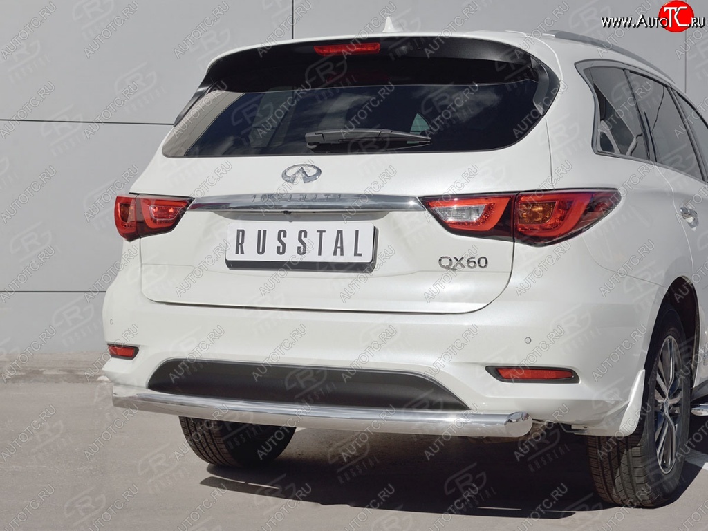 18 349 р. Одинарная защита заднего бампера из трубы диаметром 76 мм SLITKOFF INFINITI QX60 L50 рестайлинг (2016-2021)  с доставкой в г. Пермь